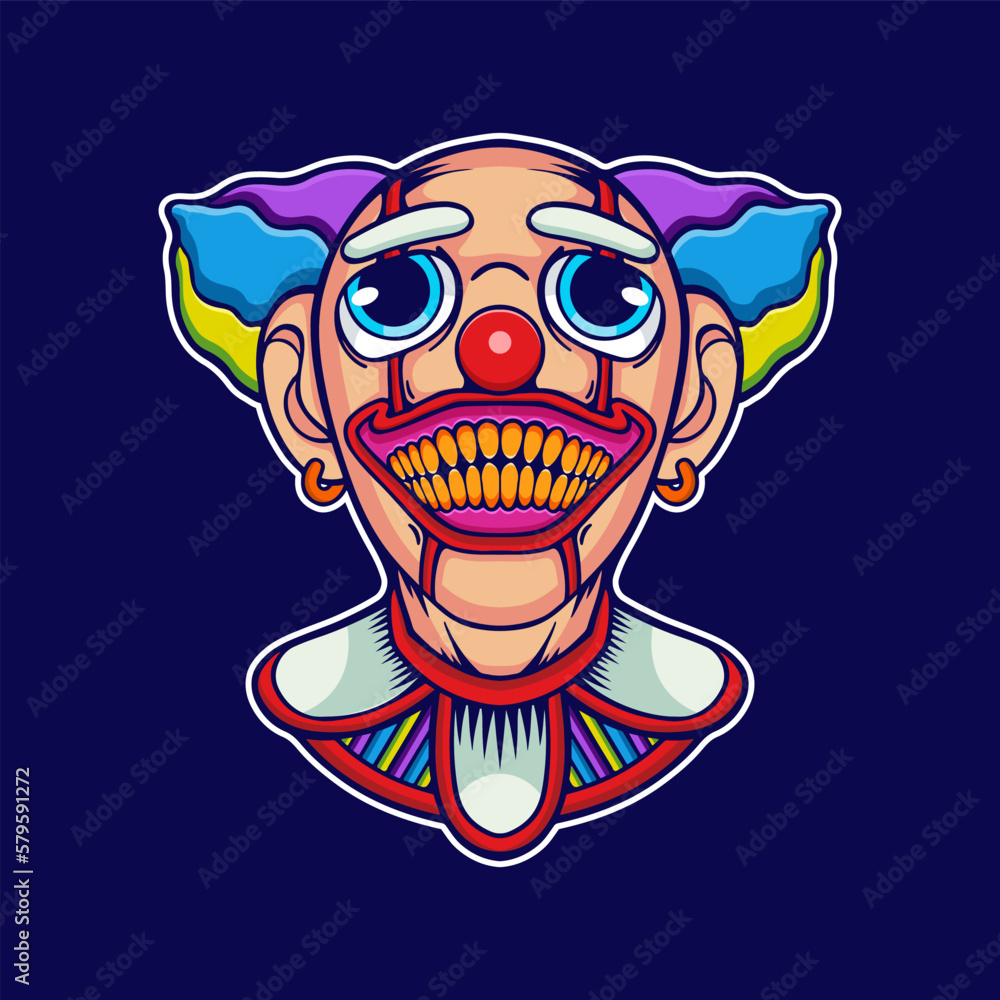 Scary clown head vector Scary clown head vector