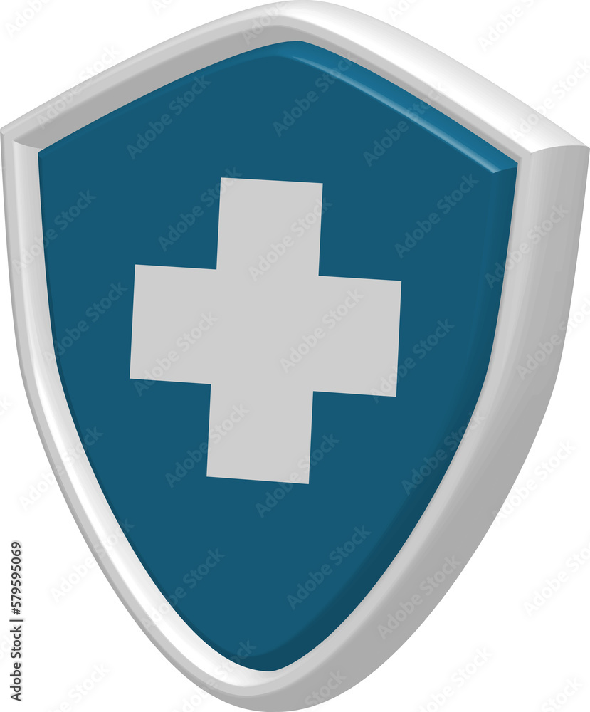 Obraz premium 3D medical shield. Health insurance, medical and healthcare concept.