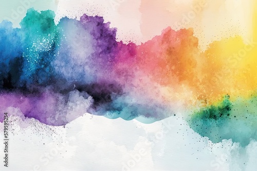 Colorful watercolor abstract background with copy space. generative ai