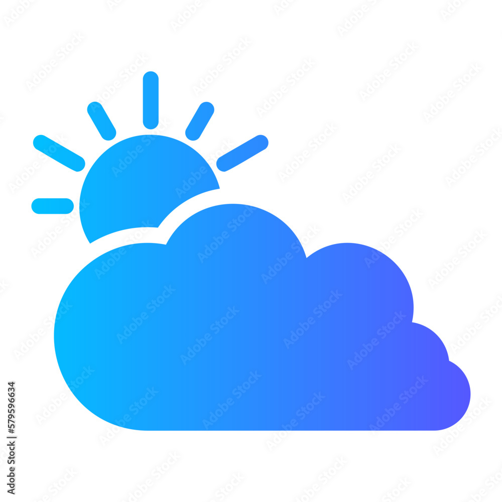 clouds and sun gradient icon clouds and sun gradient icon