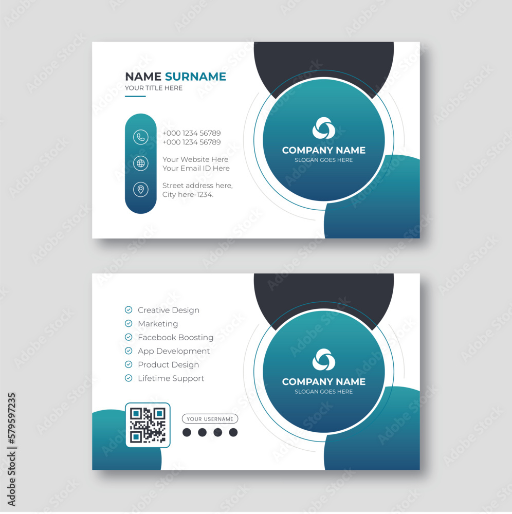 Modern creative business card design template Modern creative business card design template