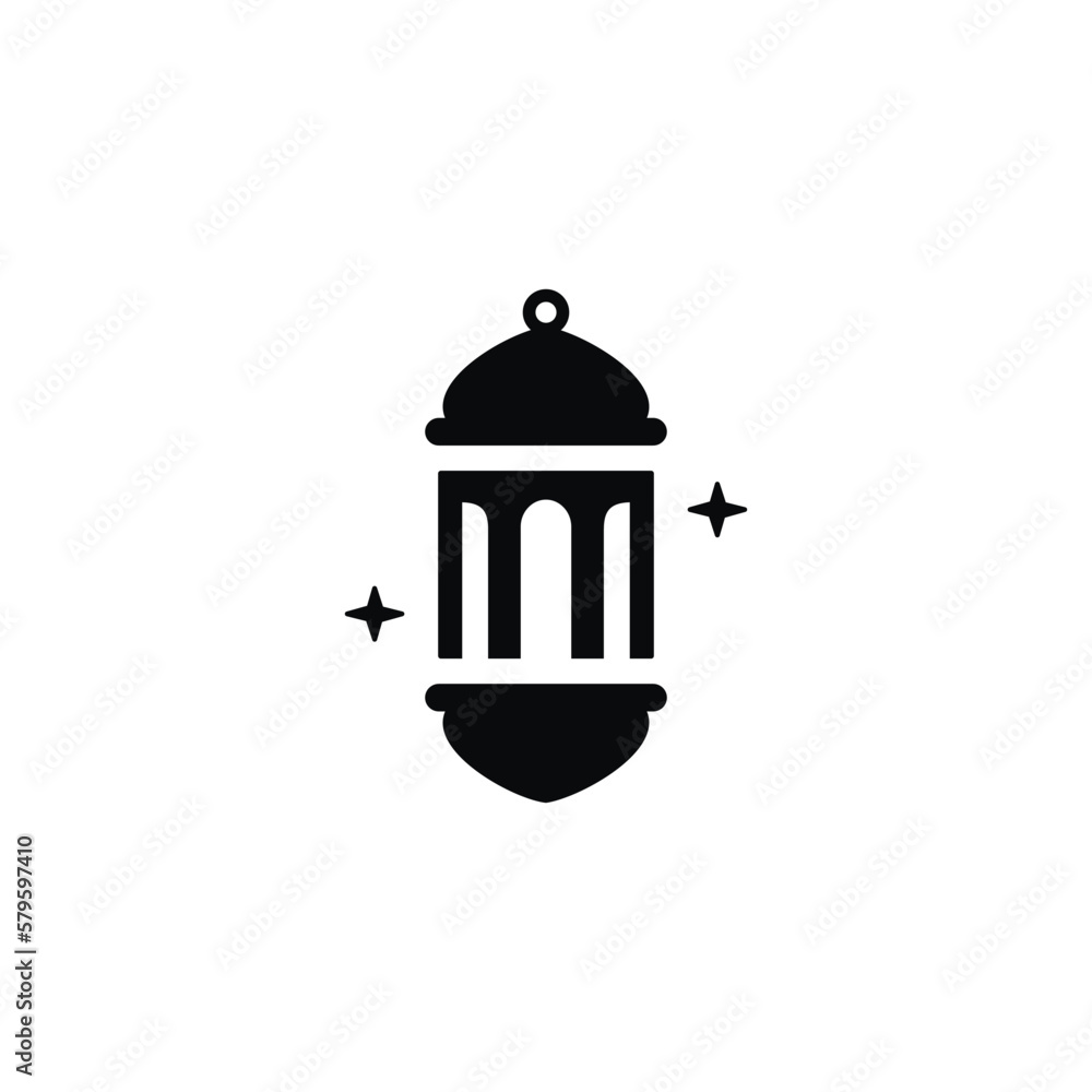 Fototapeta premium Muslim lantern icon isolated on white background