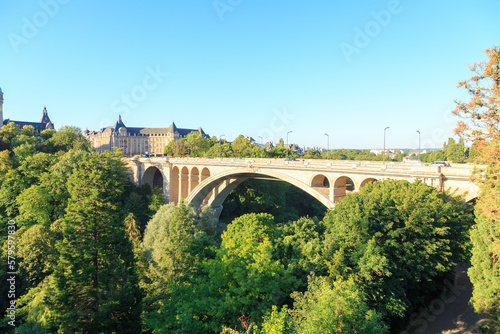 Luxembourg city, Luxembourg - July 4, 2019: Adolf Bridge