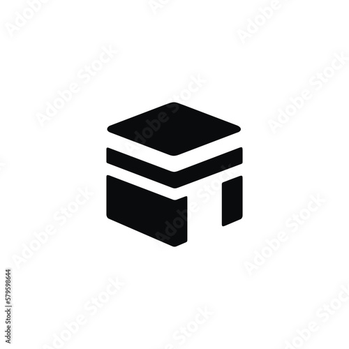 Kaaba icon isolated on white background