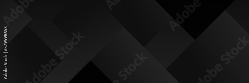Abstract dark black Geometric banner design background.