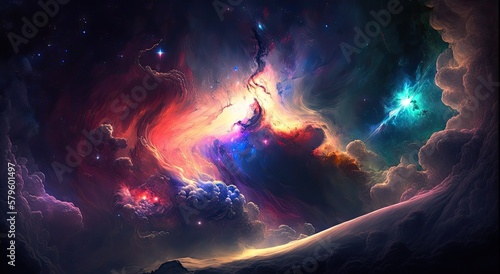 Deep space background illustration. Perfect for wallpapers, banners, backgrounds, and graphic design. © CreativeHymms