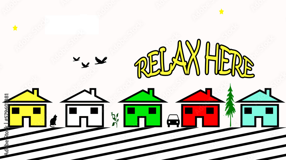 Relax here text design