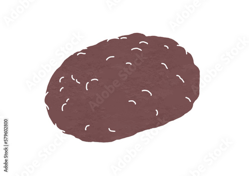 ぼたもちのイラスト（版画風）