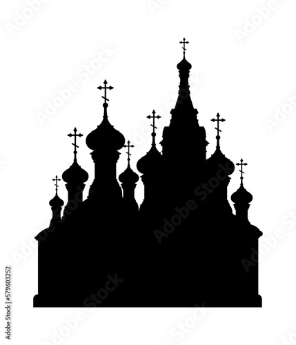 The silhouette of an Orthodox church