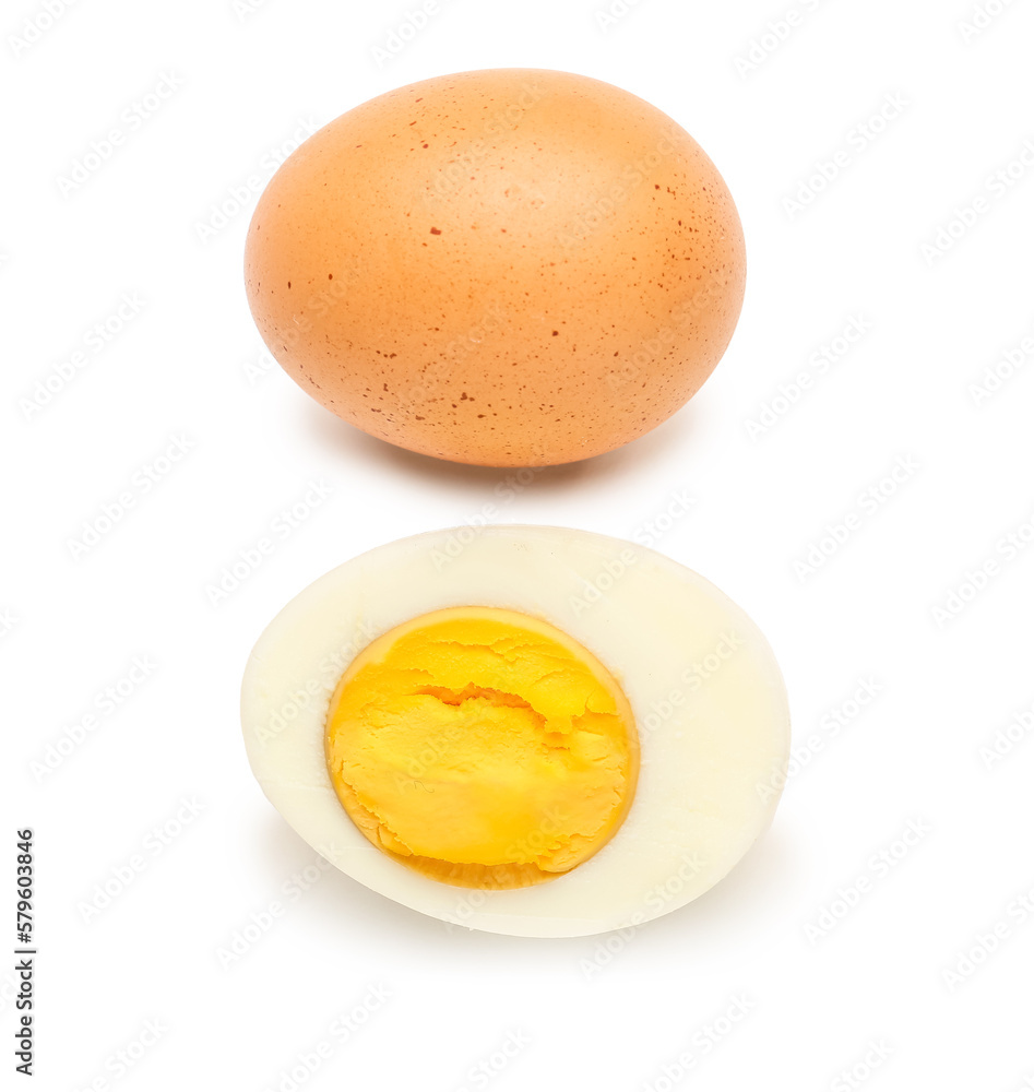 Delicious boiled eggs isolated on white background Delicious boiled eggs isolated on white background