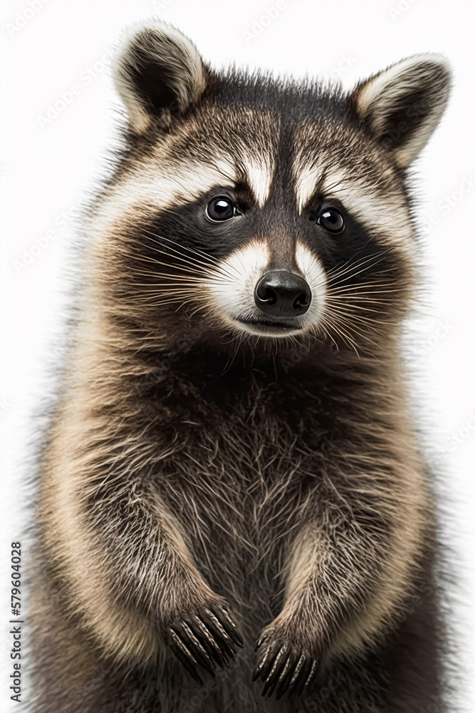 Portrait of a cute funny raccoon. Generative AI Portrait of a cute funny raccoon. Generative AI