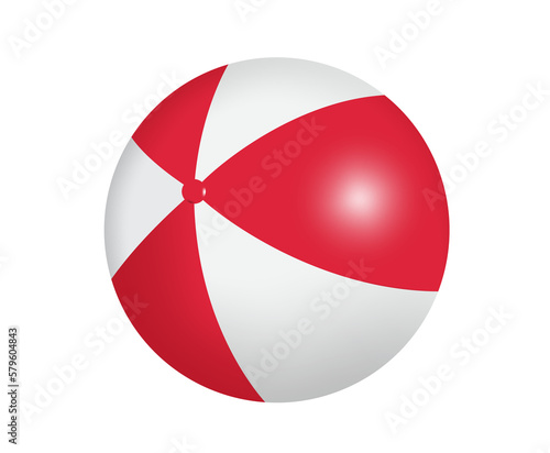 red white Inflatable beach ball or volley ball for summer advertising design