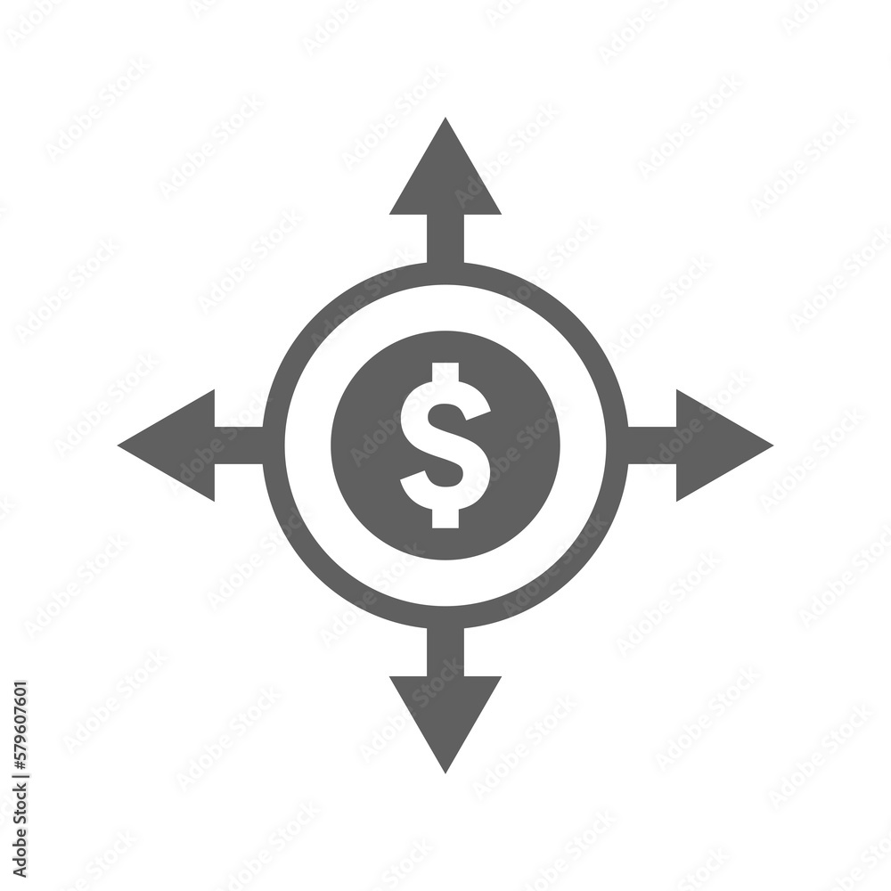 Money goals icon. gray vector graphics. Money goals icon. gray vector graphics.