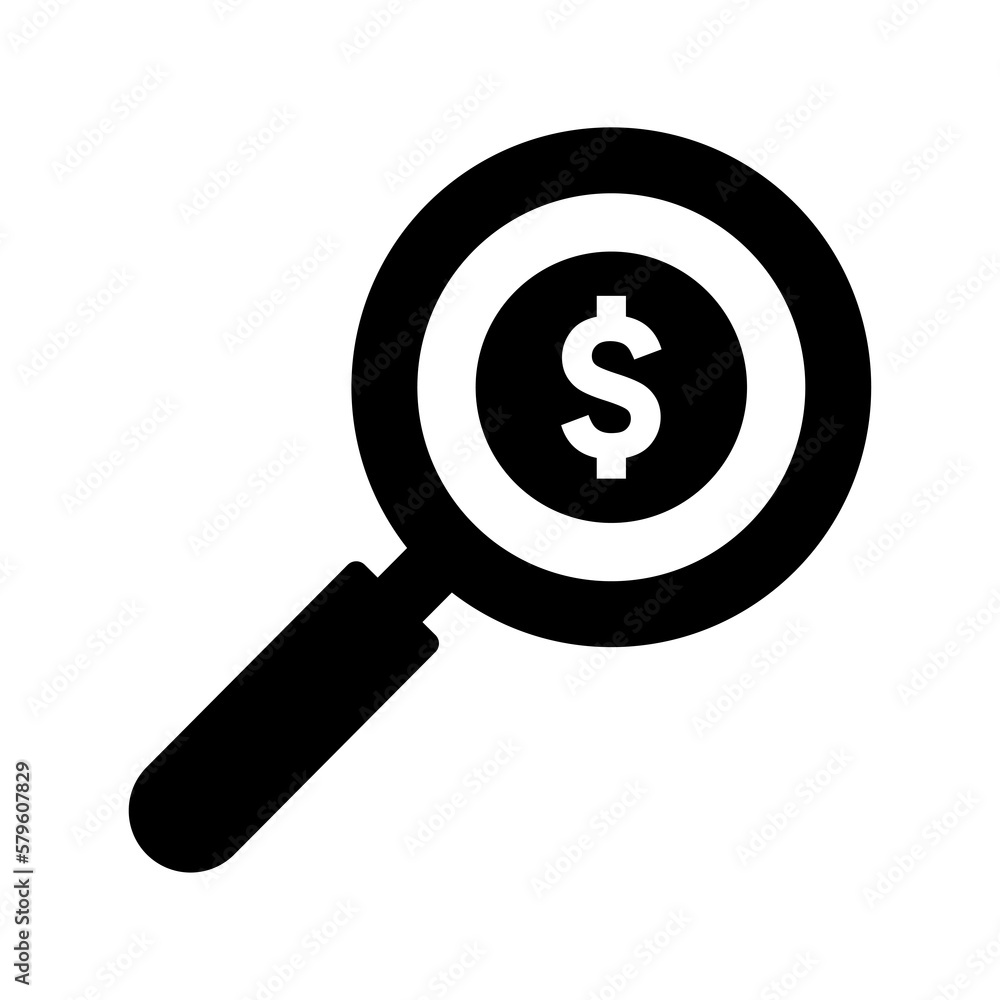 SEO budget icon. Black vector graphics. SEO budget icon. Black vector graphics.