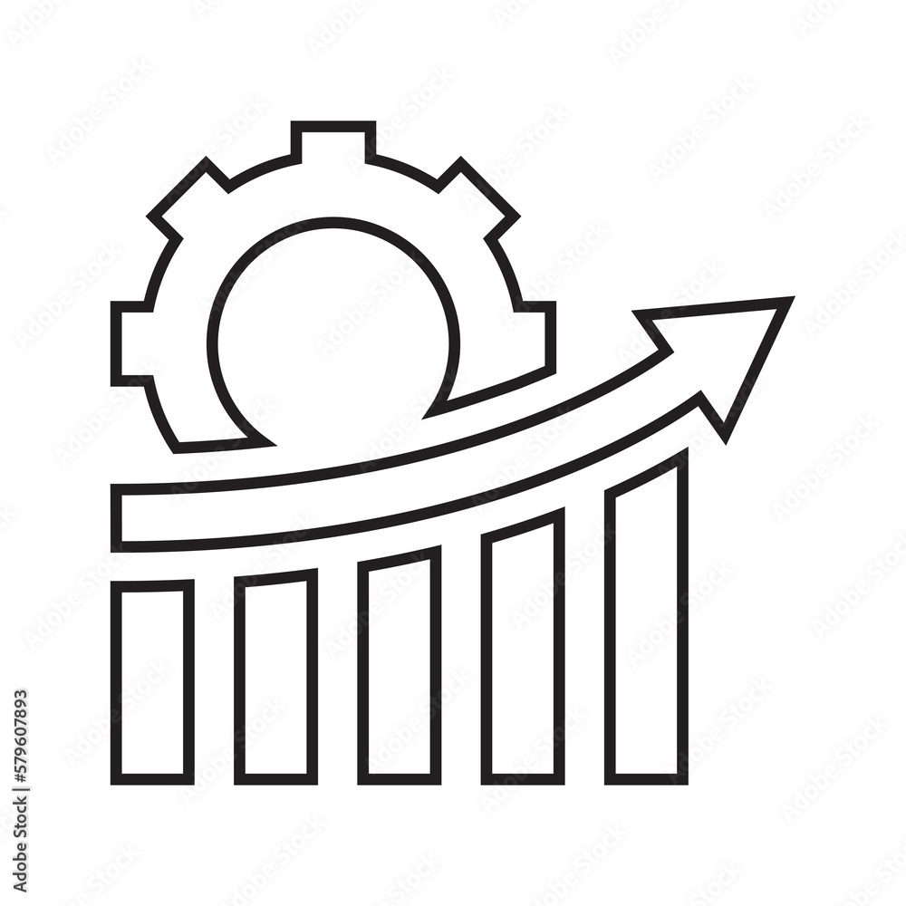 SEO growth outline icon. Line art vector.