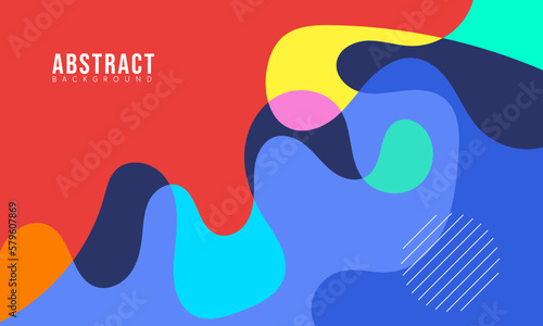 Colorful Abstract Fluid and Geometric Background With Memphis Style For Your Sale Banner Marketing. Vector Eps 10