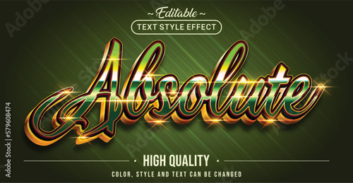 Editable text style effect - Absolute Green text style theme.
