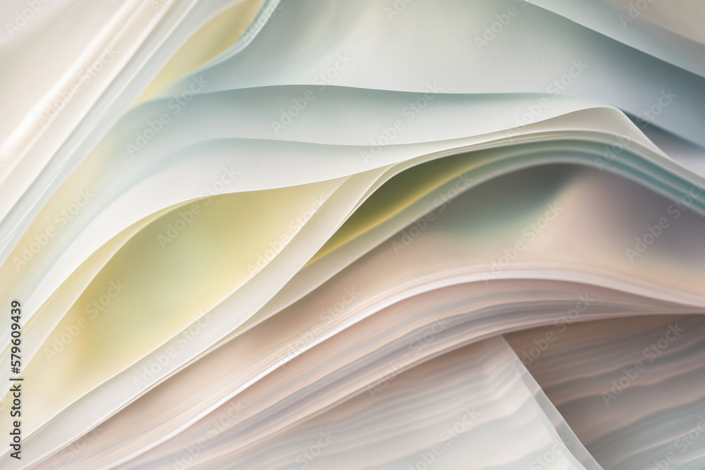 Fototapeta premium Translucent irregular wave abstract background, Generative AI