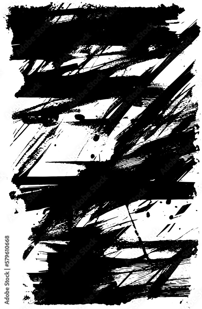 Black and white grunge texture. Vector vertical abstract background