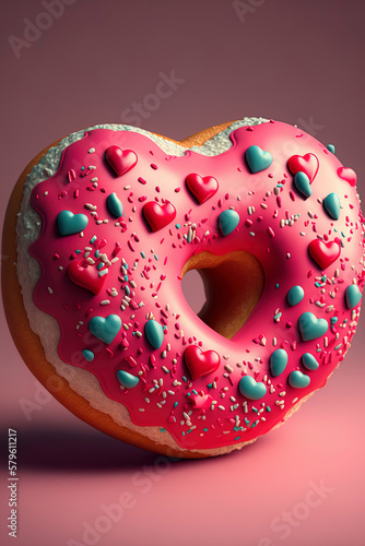 delicious heart-shaped donut