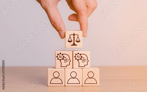 Foto AI ethics or AI Law concept