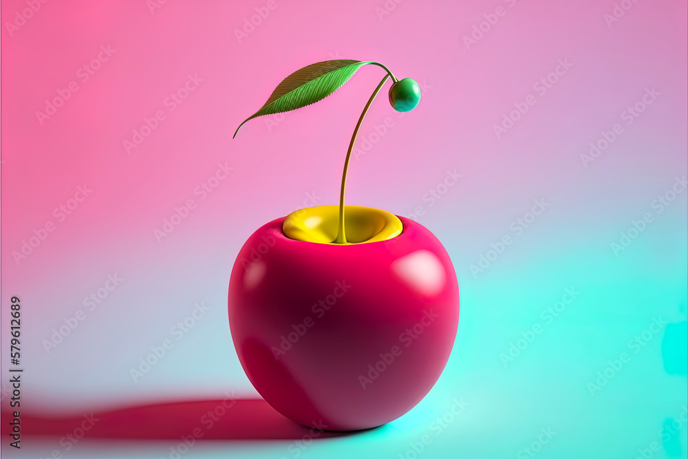 Obraz premium Cherry in a Softly Colored, Centrally Composed Image
