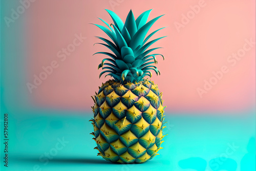 Pineapple in a Softly Colored, Centrally Composed Image
