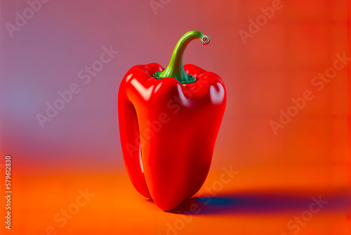 Red hot pepper in a Softly Colored, Centrally Composed Image