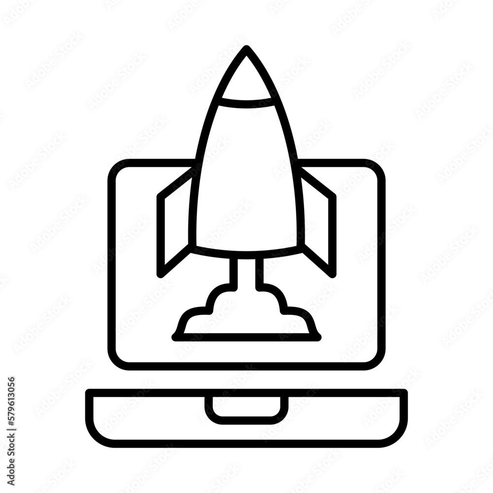 Business icon with start up icon. The start up icon is depicted with a rocket indicating an advantage in business. Business icon with start up icon. The start up icon is depicted with a rocket indicating an advantage in business.