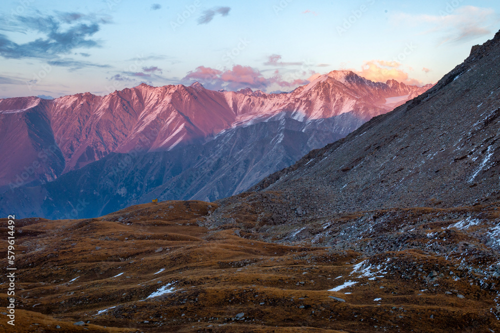 Fototapeta premium landscape with snow and clouds