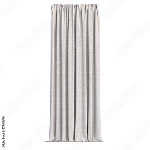 curtain isolated on white background  3D illustration  cg render 