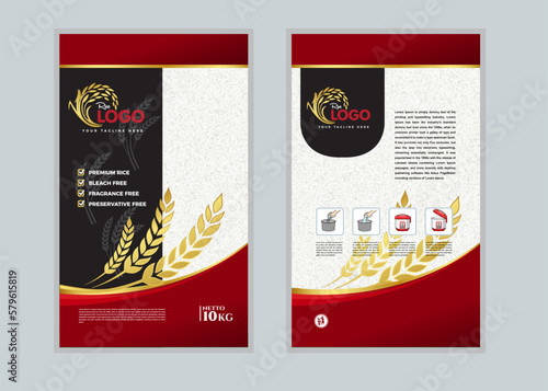 Label design for rice packaging product. Template Design Label  for Rice Vector design 