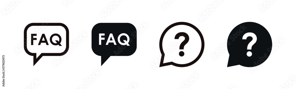 Set of faq icon collection frequently asked questions symbol for an app or web design interface vector