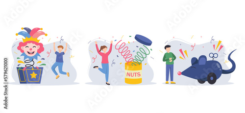 April Fools Flat Bundle Illustration