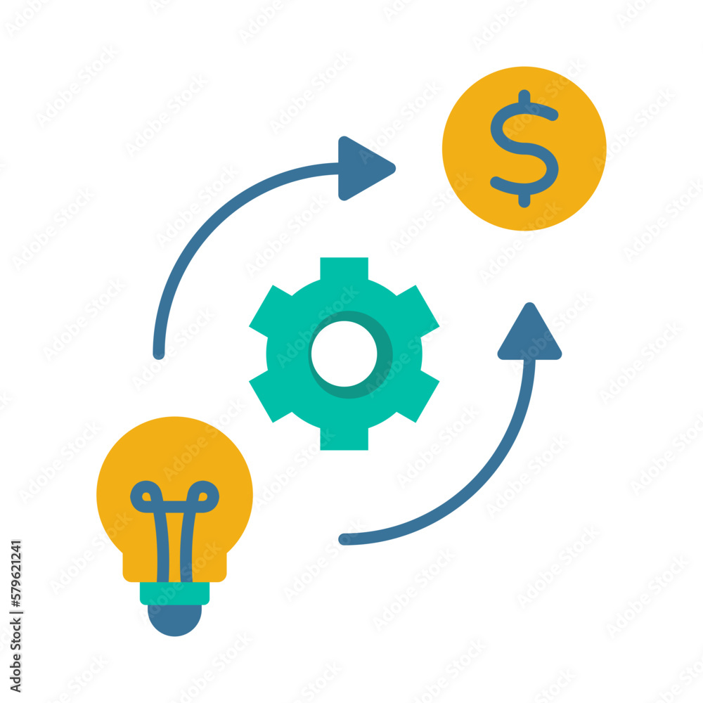 Business icon logo with method icon. The method icon is depicted with a specified process pattern to achieve the goal Business icon logo with method icon. The method icon is depicted with a specified process pattern to achieve the goal