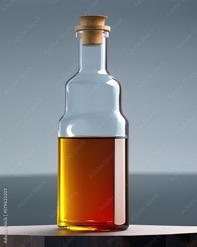 Glass bottle with a weird liquid inside, Bottle with liquid, Laboratory bottle, Chemical bottle, Generative AI Glass bottle with a weird liquid inside, Bottle with liquid, Laboratory bottle, Chemical bottle, Generative AI