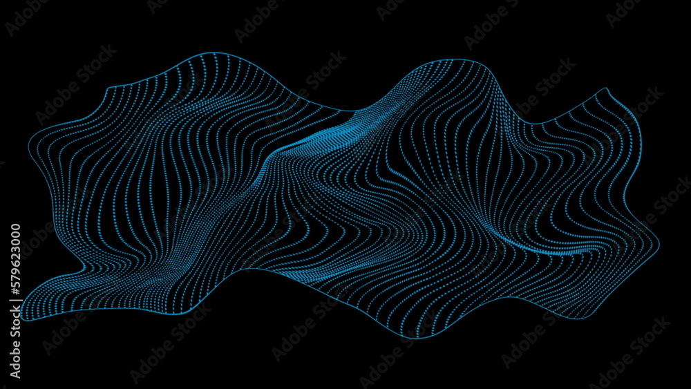 Blue minimal wavy dotted lines abstract background Blue minimal wavy dotted lines abstract background