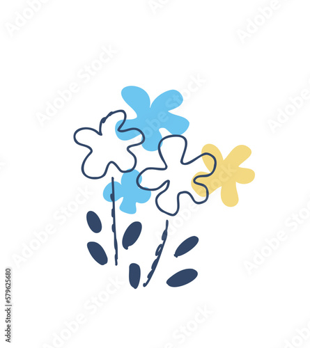ブルーの草花