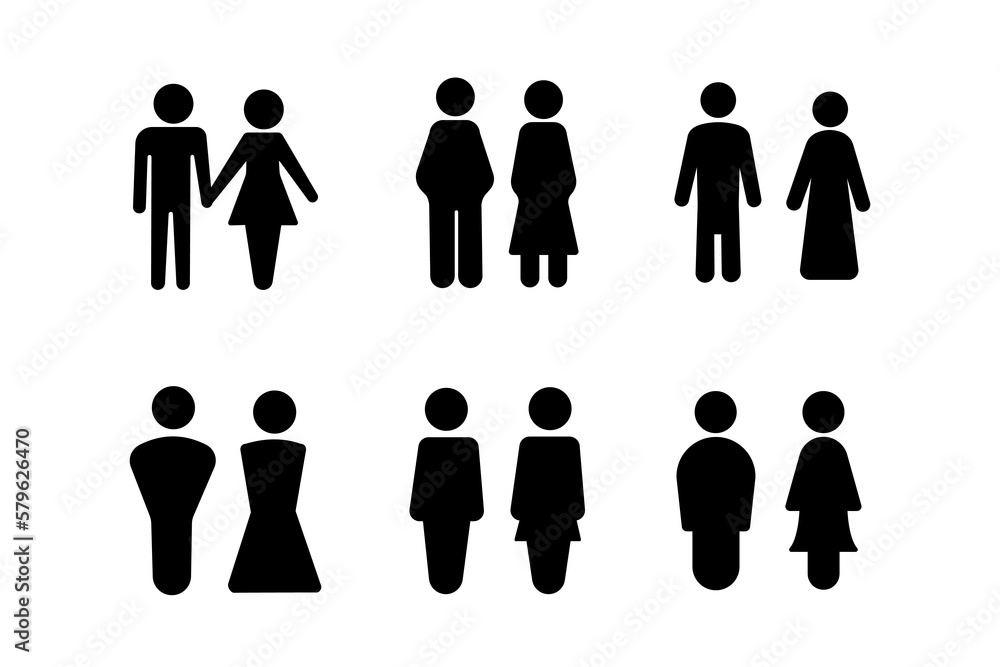 Set of male and female avatar icons. Male and female gender profile ...