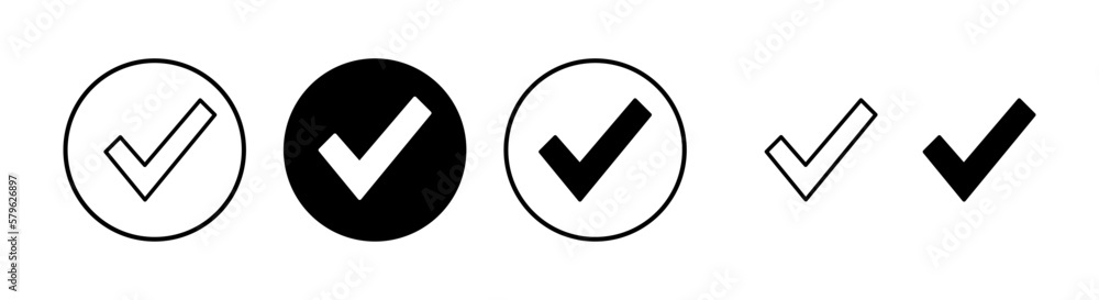 Check mark icon vector illustration. Tick mark sign and symbol Check mark icon vector illustration. Tick mark sign and symbol