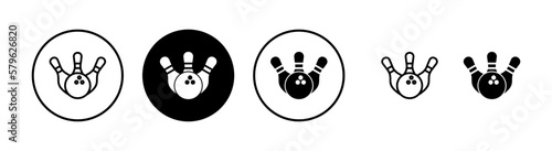 Bowling icon vector illustration. bowling ball and pin sign and symbol.
