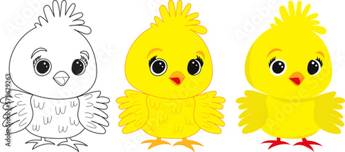 cartoon chick in flat style isolated vector