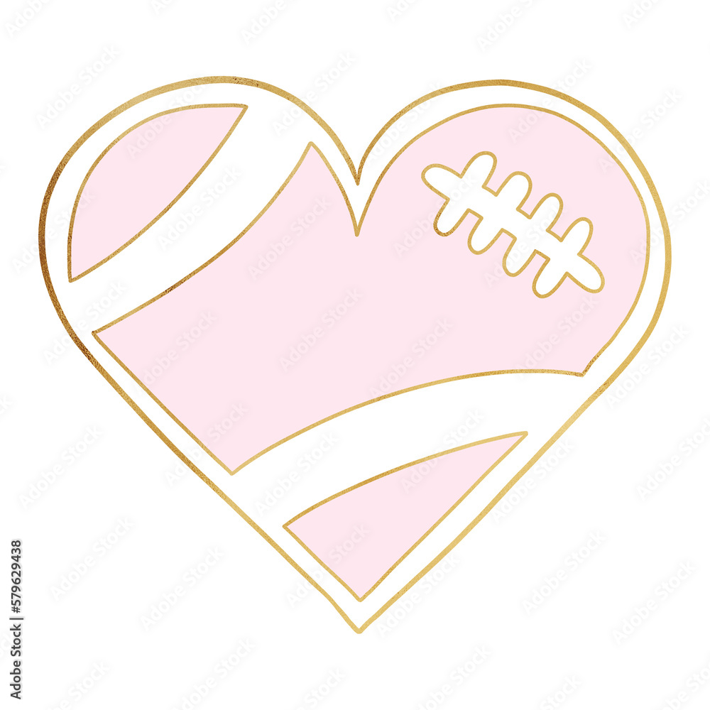 Pink Heart Shaped American Football