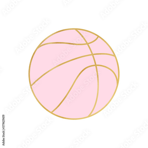 Elegant Pink And Gold Basketball