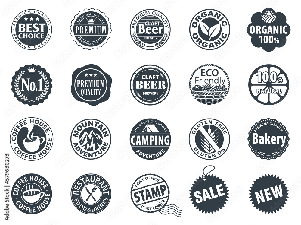 Obraz premium エンブレム 円形マーク アイコンセット イラスト