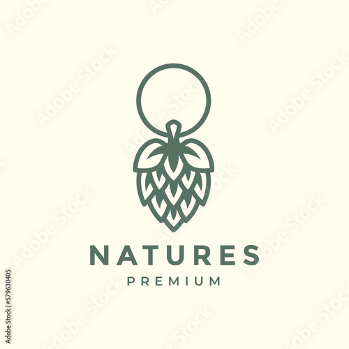artichoke fresh green health floral salad ingredient  logo vintage vector design