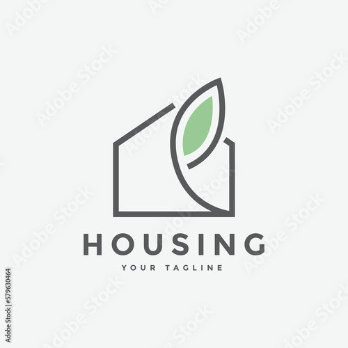nature house architecture forest property village logo design vector abstract