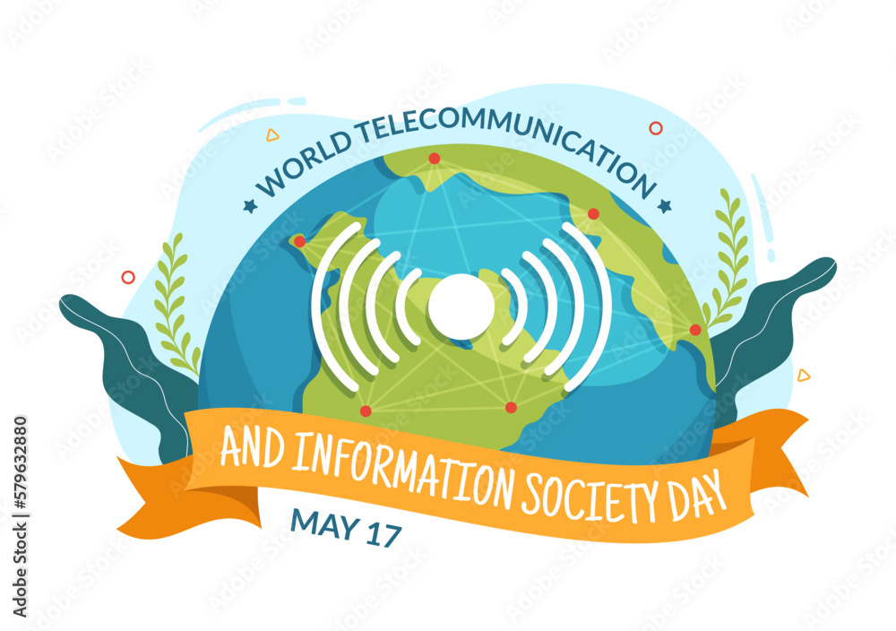 World Telecommunication and Information Society Day on May 17 Illustration with Communications Network Across Earth Globe in Hand Drawn Templates World Telecommunication and Information Society Day on May 17 Illustration with Communications Network Across Earth Globe in Hand Drawn Templates