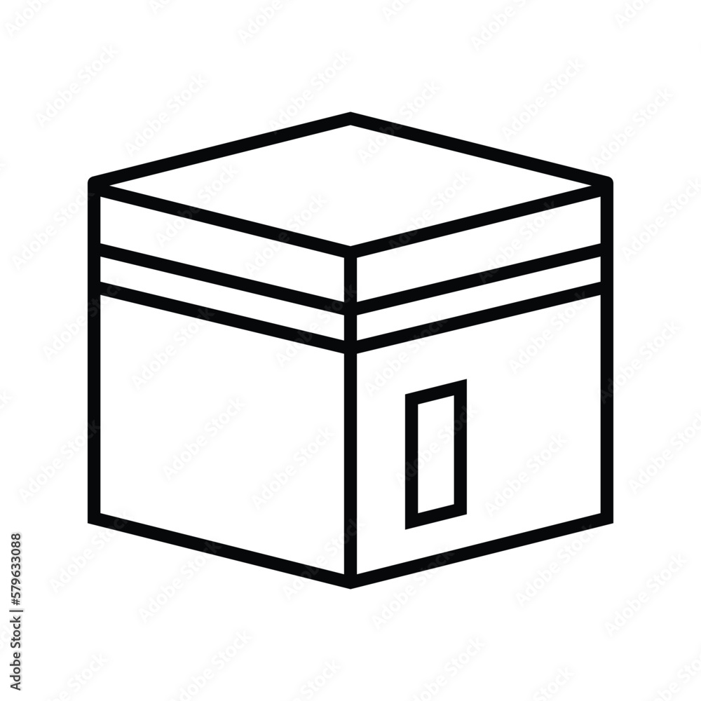 kabah icon with simple thin line style use for islamic event, web, print or pictogram assets. ilustration of hajj, umrah, ramadan kareem, ied mubarak kabah icon with simple thin line style use for islamic event, web, print or pictogram assets. ilustration of hajj, umrah, ramadan kareem, ied mubarak