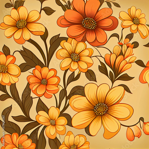 Wallpaper Mural seamless floral pattern Torontodigital.ca